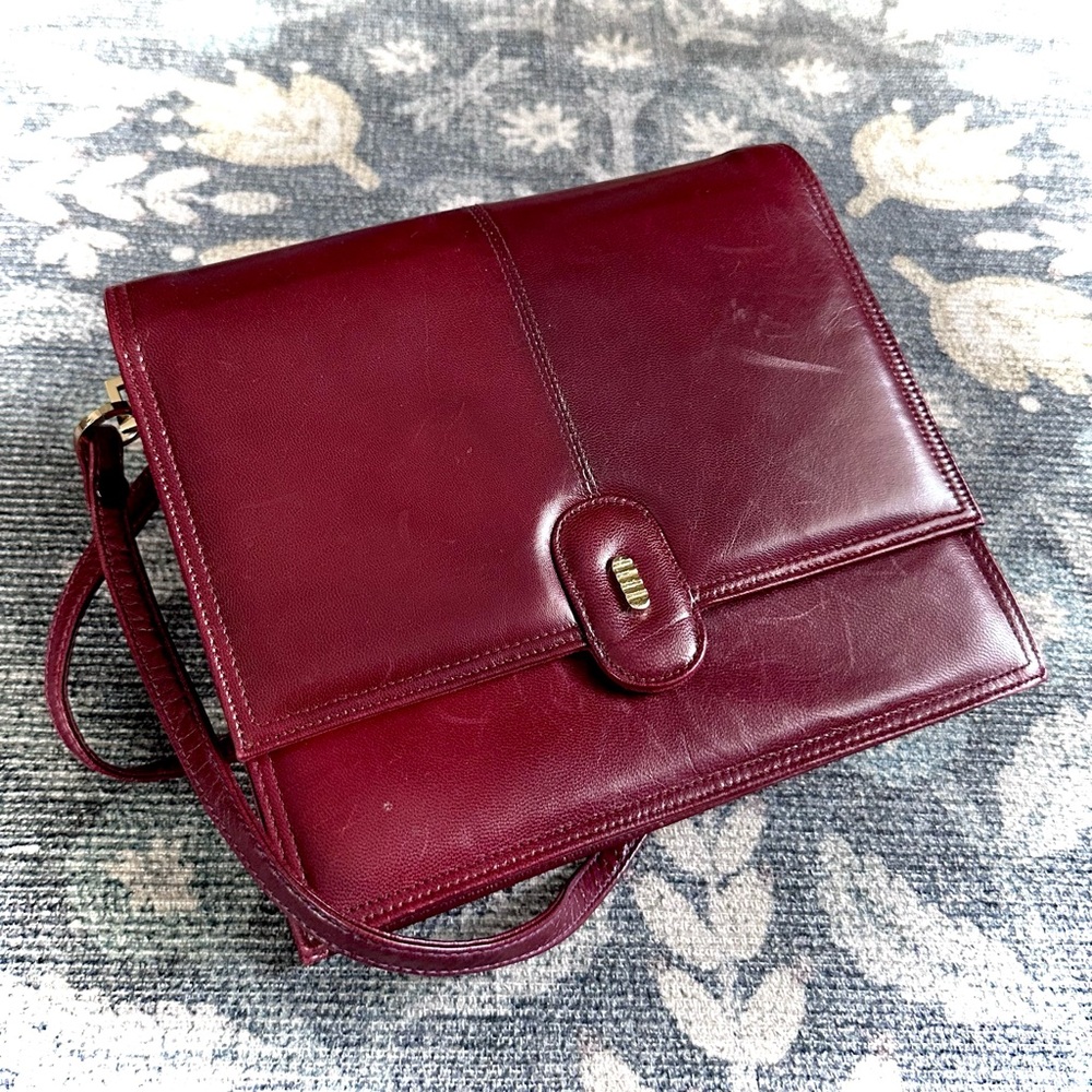 Vintage Saks Fifth Avenue Deep Red Crossbody Bag